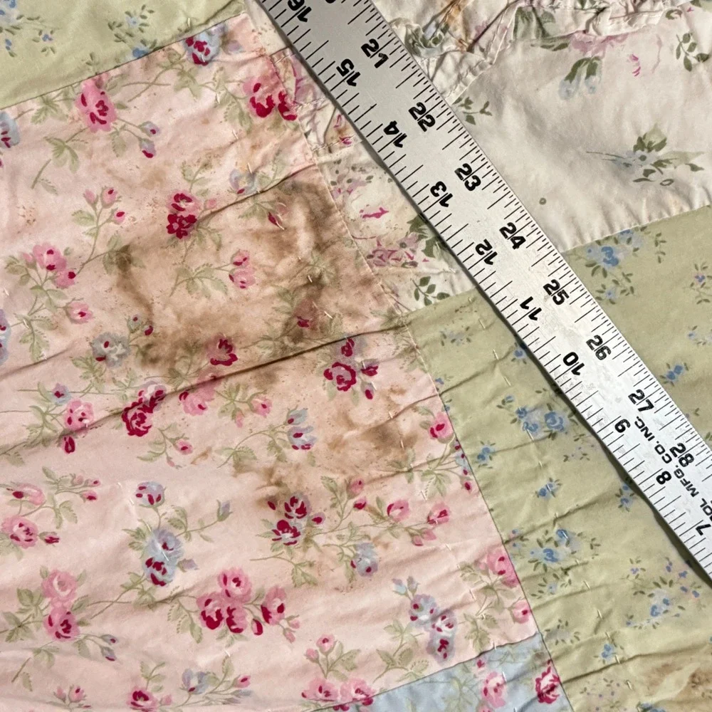 Simply Shabby Chic Pastel Patchwork Floral Reversible Cotton Quilt Full Queen